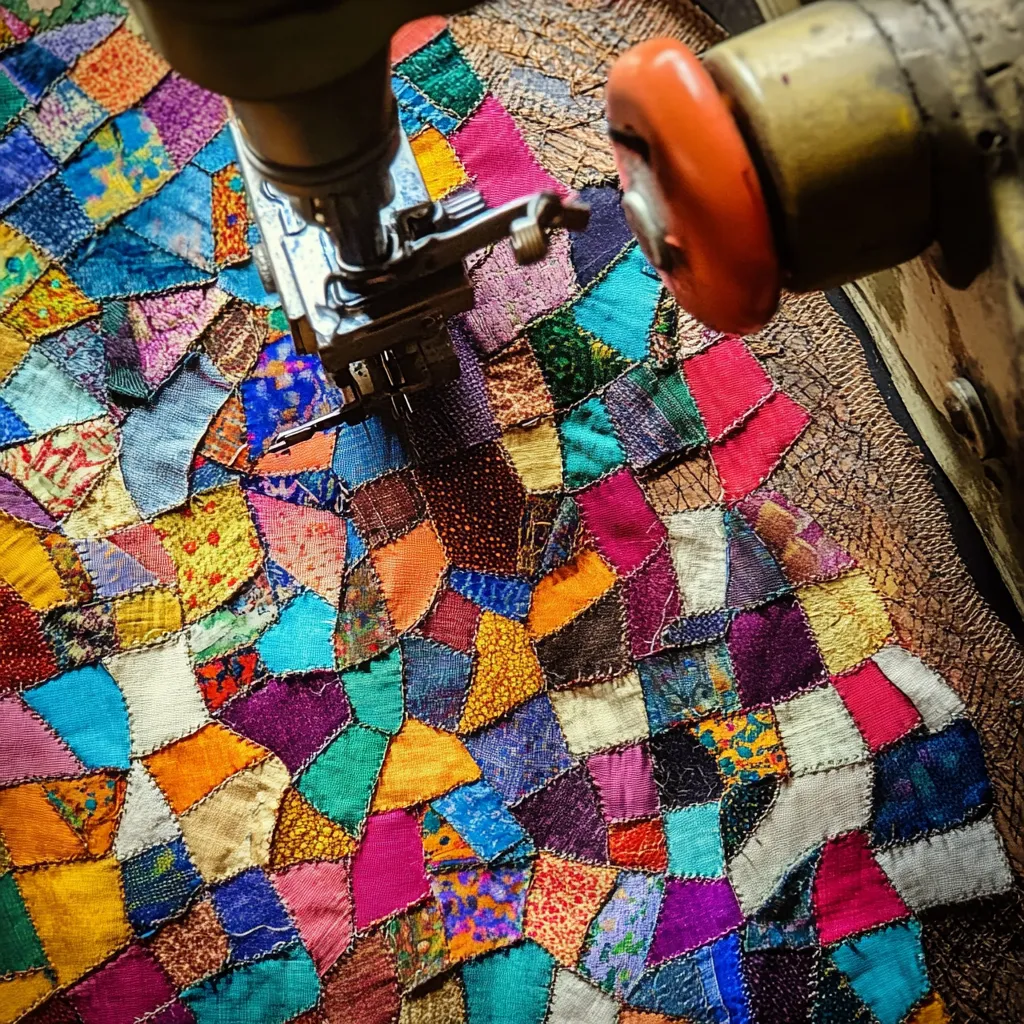 Colorful upcycled textile