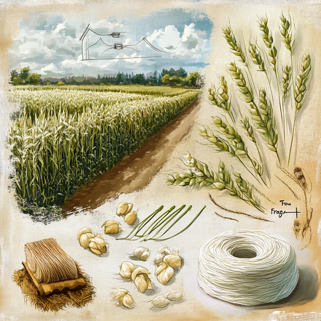 Flax Fields & Spun Yarn
